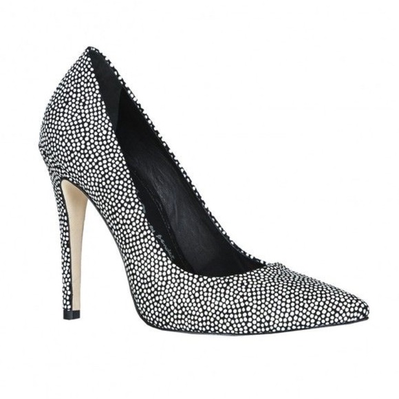Alice & Olivia Black White Devon Heels Size 8 - Picture 2 of 6